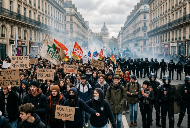 Estudiantes protestan en Francia contra recortes y falta de profesores